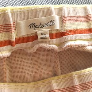 Madewell Textural Knit High-Rise Pleated Shorts in Stripe, XL